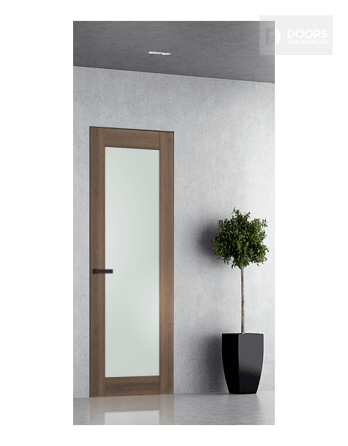 AVON 207 VETRO PECAN NUTWOOD INVISIBLE METAL FRAME BELLDINNI MODERN INTERIOR DOOR