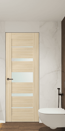 AVON 07-03 VETRO LOIRE ASH DOUBLE INVISIBLE METAL FRAME BELLDINNI MODERN INTERIOR DOOR - 1