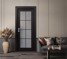 AVON 8 LITE VETRO BLACK MATTE POCKET BELLDINNI MODERN INTERIOR DOOR - 2