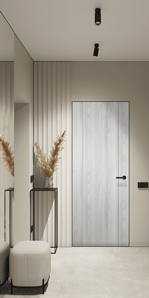 AVON 01 RIBEIRA ASH DOUBLE INVISIBLE METAL FRAME BELLDINNI MODERN INTERIOR DOOR - 2