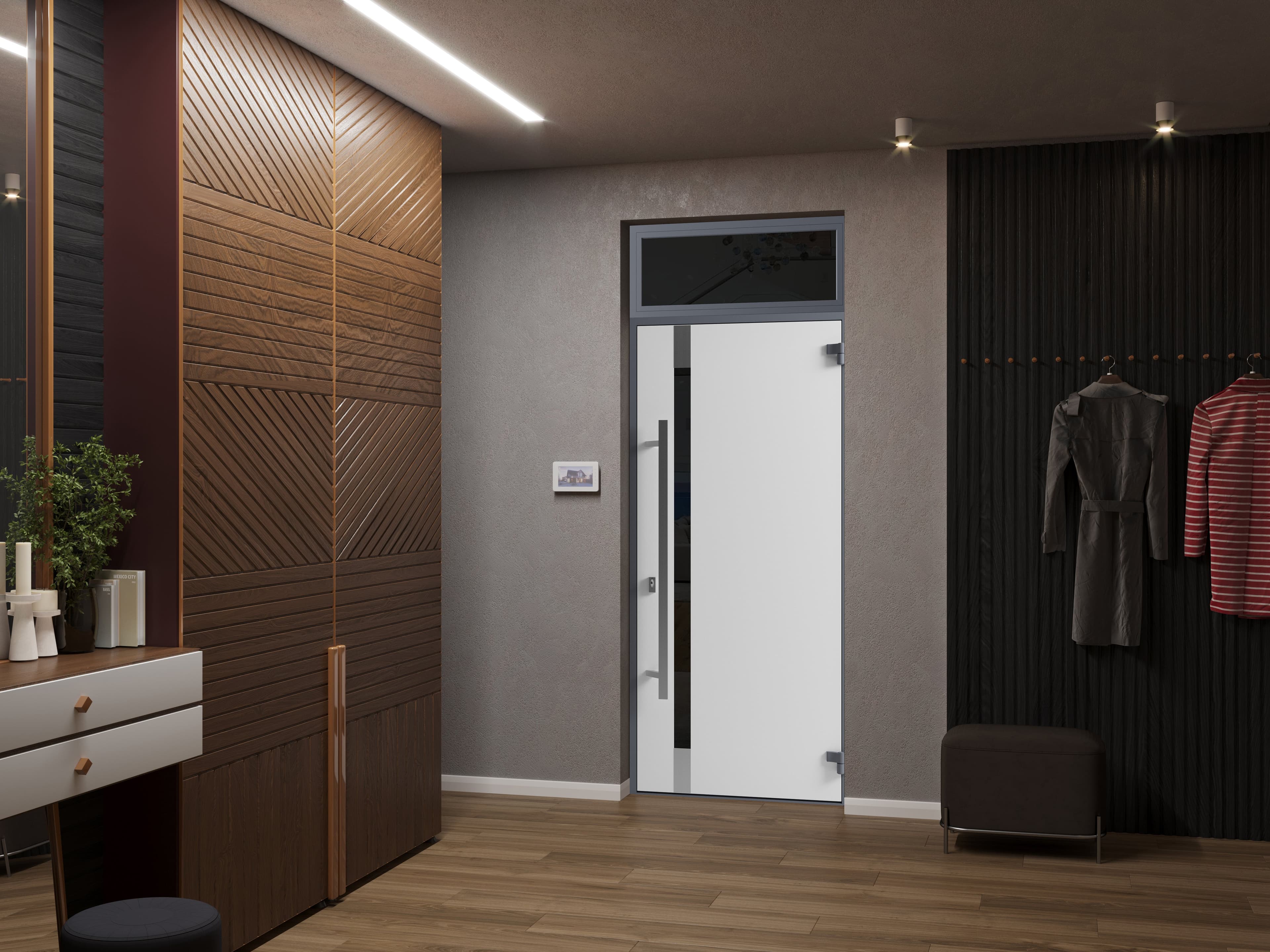 Single metal-aluminum modern exterior door Ronex 1011 - 9