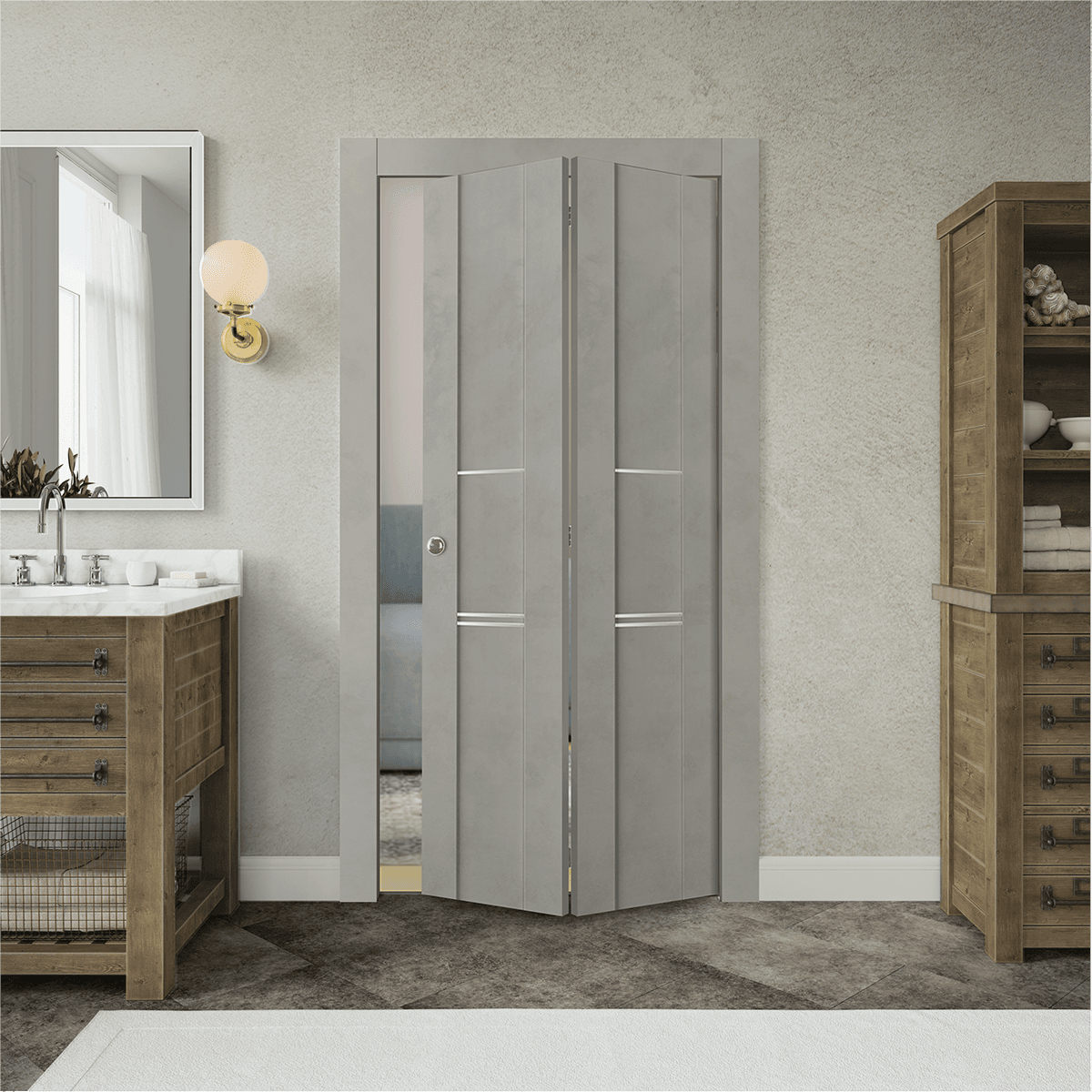 AVON 01 3H LIGHT URBAN BI-FOLD BELLDINNI MODERN INTERIOR DOOR - 2