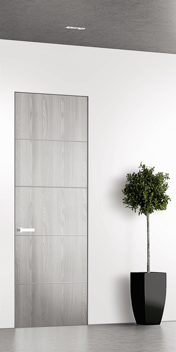 OPTIMA 4H RIBEIRA ASH DOUBLE INVISIBLE METAL FRAME BELLDINNI MODERN INTERIOR DOOR - 1