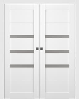 RITA VETRO BIANCO NOBLE DOUBLE POCKET BELLDINNI MODERN INTERIOR DOOR - 1