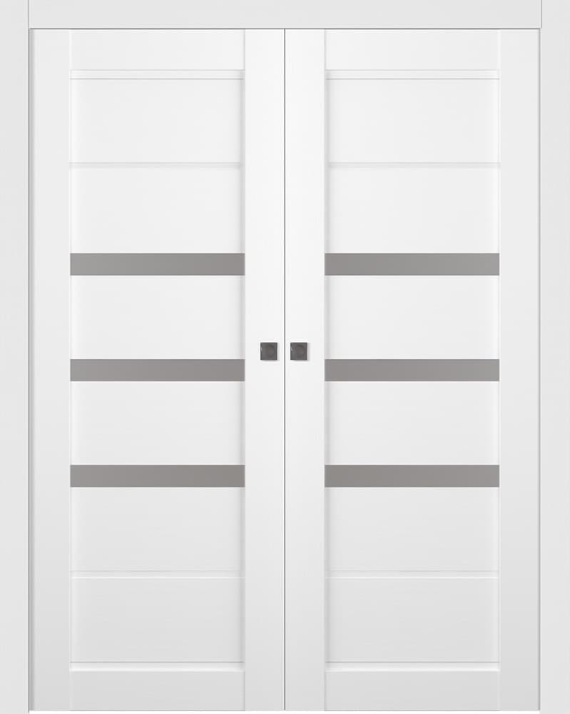 RITA VETRO BIANCO NOBLE DOUBLE POCKET BELLDINNI MODERN INTERIOR DOOR - 1