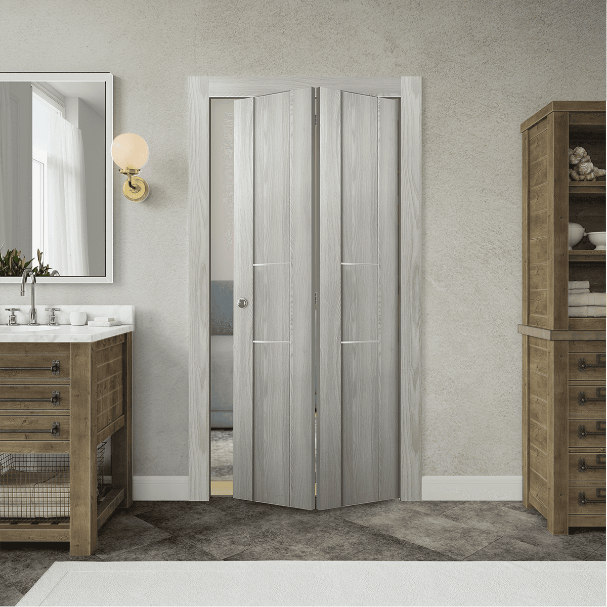 AVON 01 2H RIBEIRA ASH BI-FOLD BELLDINNI MODERN INTERIOR DOOR - 2