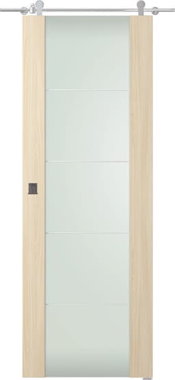 AVON 202 4H VETRO LOIRE ASH DOUBLE BARN DOORS BELLDINNI MODERN INTERIOR DOOR - 1