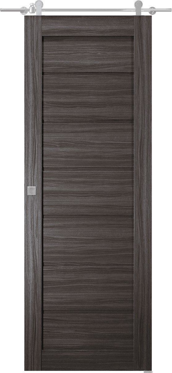 ALDA GRAY OAK DOUBLE BARN BELLDINNI MODERN INTERIOR DOOR - 1