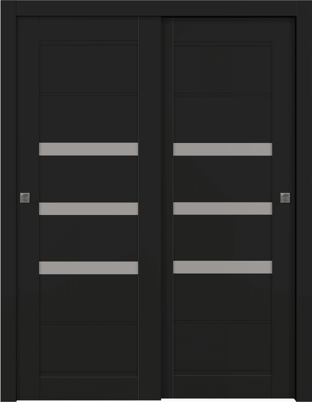 RITA VETRO BLACK MATTE BYPASS BELLDINNI MODERN INTERIOR DOOR - 1