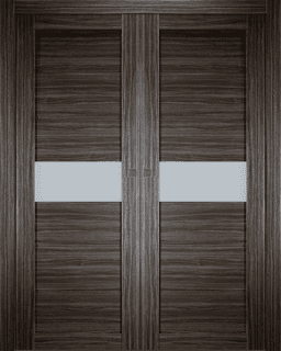 EDNA VETRO GRAY OAK DOUBLE POCKET BELLDINNI MODERN INTERIOR DOOR - 1