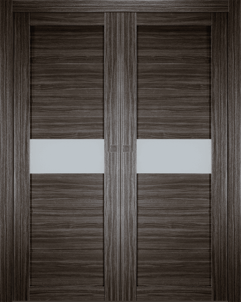 EDNA VETRO GRAY OAK DOUBLE POCKET BELLDINNI MODERN INTERIOR DOOR - 1