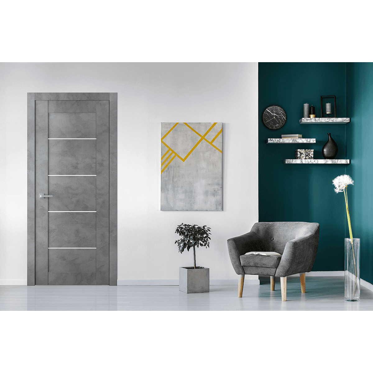 AVON 07 4H DARK URBAN DOUBLE BELLDINNI MODERN INTERIOR DOOR - 3