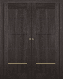AVON 07 4H GOLD VERALINGA OAK DOUBLE POCKET BELLDINNI MODERN INTERIOR DOOR - 1