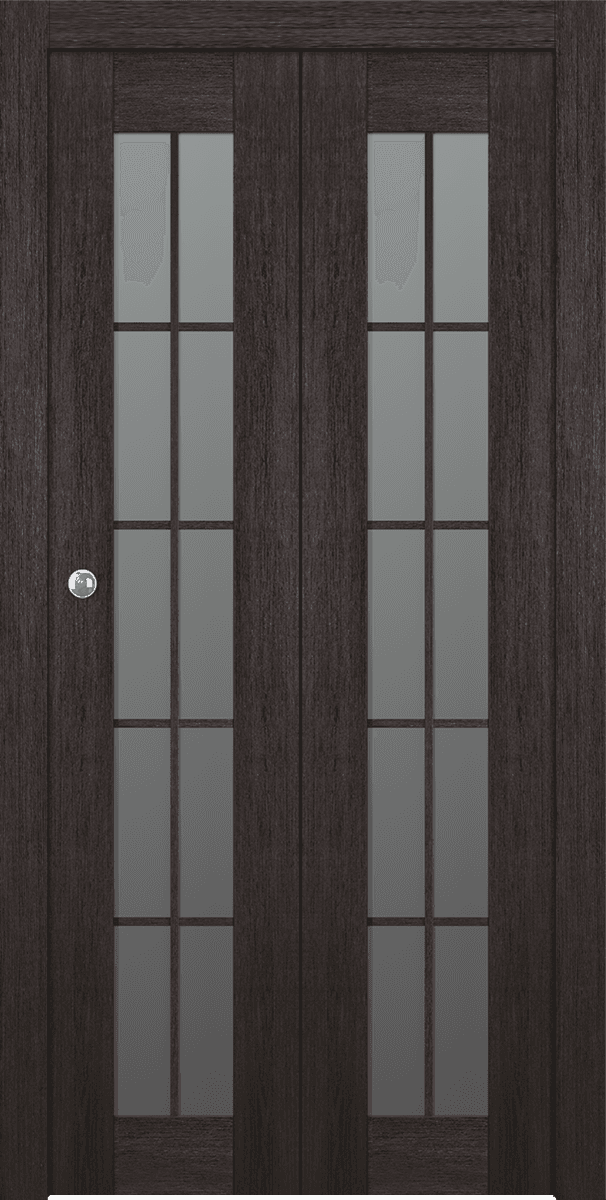 AVON 10 LITE VETRO VERALINGA OAK DOUBLE BI-FOLD BELLDINNI MODERN INTERIOR DOOR - 1