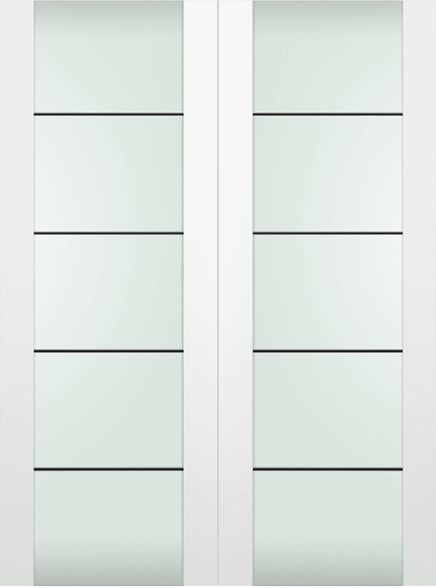 SMART PRO H3G 4H BLACK STRIPS VETRO POLAR WHITE DOUBLE INVISIBLE METAL FRAME BELLDINNI MODERN INTERIOR DOOR - 2