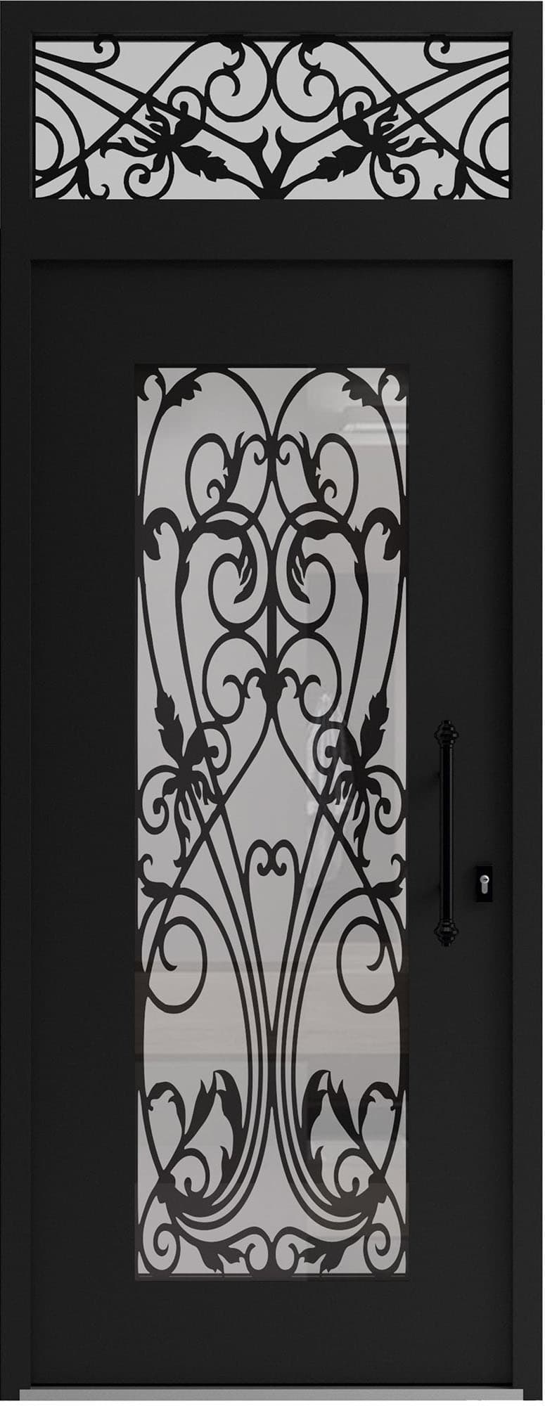Single wrought iron modern exterior door Iron 1601 - 4