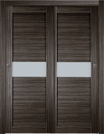 EDNA VETRO GRAY OAK BYPASS BELLDINNI MODERN INTERIOR DOOR - 1