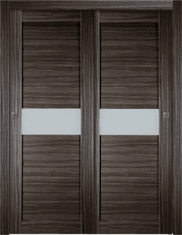 EDNA VETRO GRAY OAK BYPASS BELLDINNI MODERN INTERIOR DOOR - 1