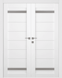 PERLA VETRO BIANCO NOBLE DOUBLE BELLDINNI MODERN INTERIOR DOOR - 1
