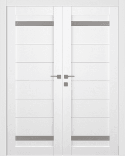 PERLA VETRO BIANCO NOBLE DOUBLE BELLDINNI MODERN INTERIOR DOOR - 1