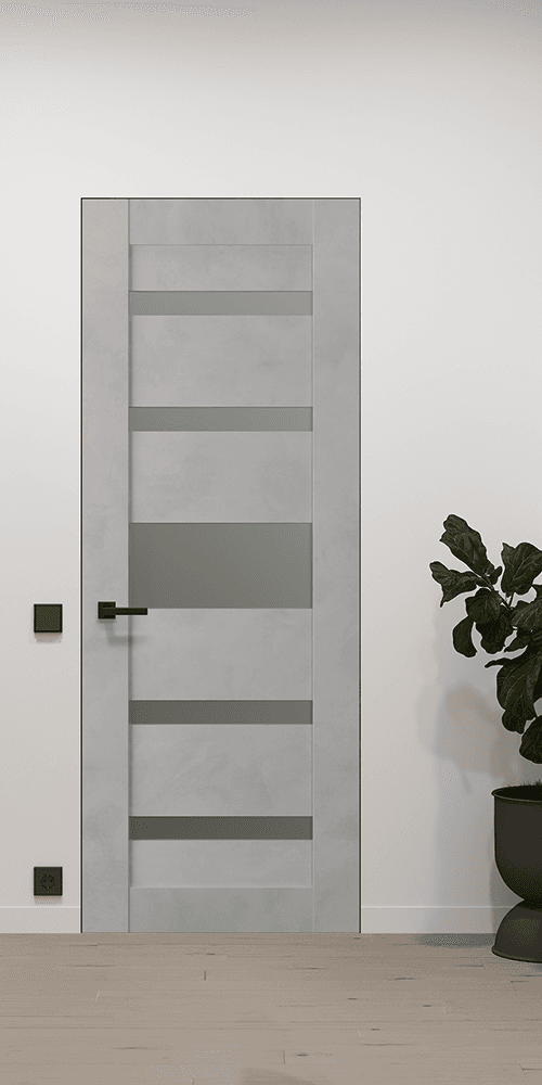 AVON 07-05 VETRO LIGHT URBAN INVISIBLE METAL FRAME BELLDINNI MODERN INTERIOR DOOR - 1