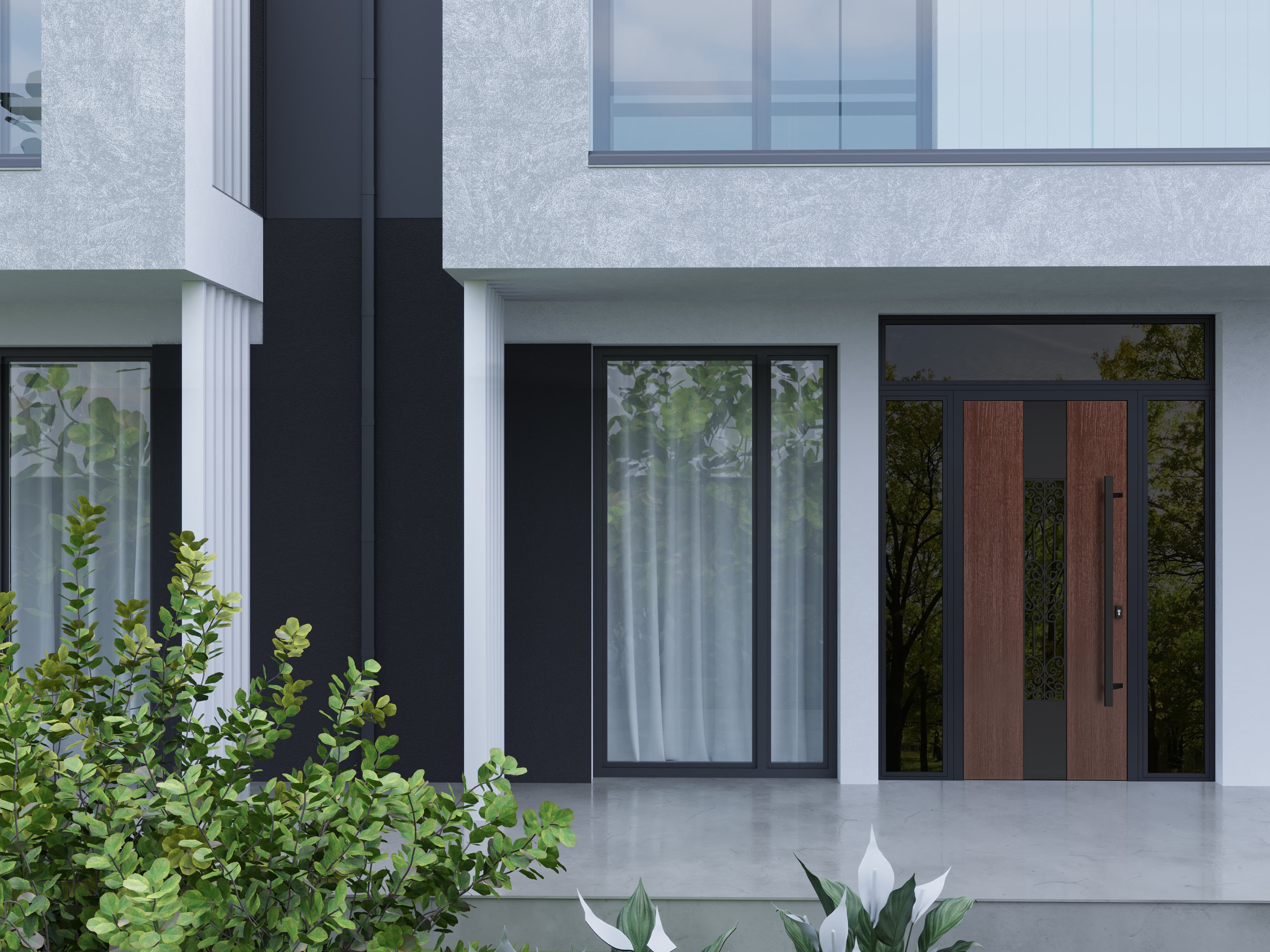Single metal-aluminum modern exterior door Ronex 1205 - 10