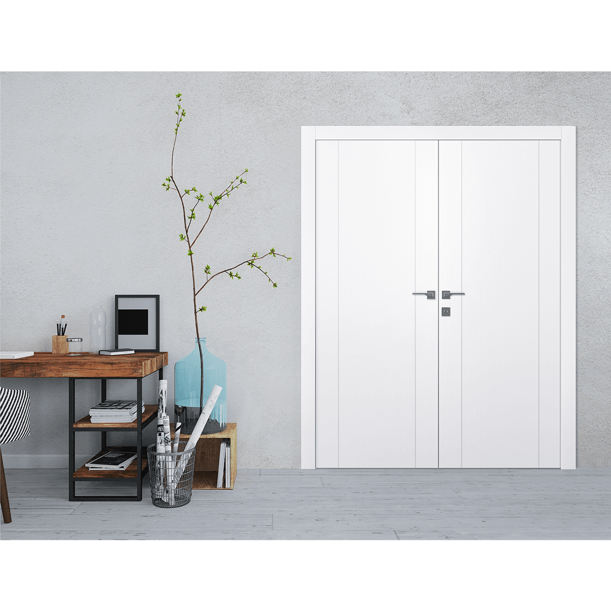 OPTIMA 2U SNOW WHITE CLOSET BELLDINNI MODERN INTERIOR DOOR - 2