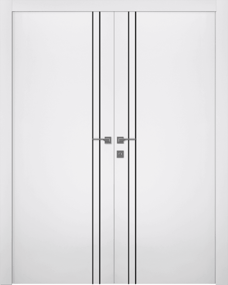 PALLADIO 2V BLACK BIANCO NOBLE DOUBLE DOORS BELLDINNI MODERN INTERIOR DOOR - 1