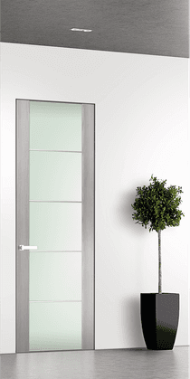 AVON 202 4H VETRO RIBEIRA ASH INVISIBLE METAL FRAME BELLDINNI MODERN INTERIOR DOOR - 1