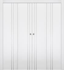 PALLADIO 2V BIANCO NOBLE DOUBLE BI-FOLD BELLDINNI MODERN INTERIOR DOOR - 1