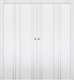 PALLADIO 2V BIANCO NOBLE DOUBLE BI-FOLD BELLDINNI MODERN INTERIOR DOOR - 1