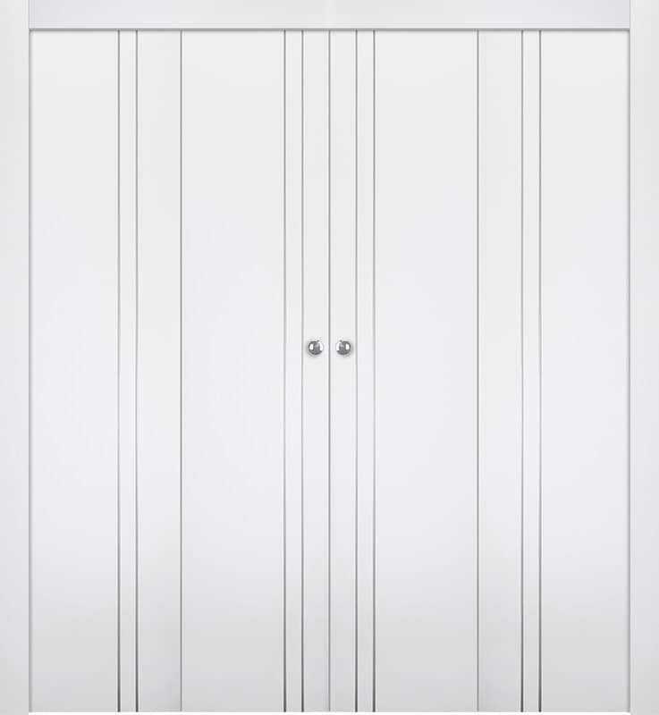 PALLADIO 2V BIANCO NOBLE DOUBLE BI-FOLD BELLDINNI MODERN INTERIOR DOOR - 1