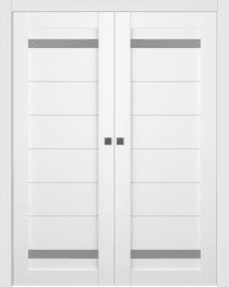 PERLA VETRO BIANCO NOBLE DOUBLE POCKET BELLDINNI MODERN INTERIOR DOOR - 1