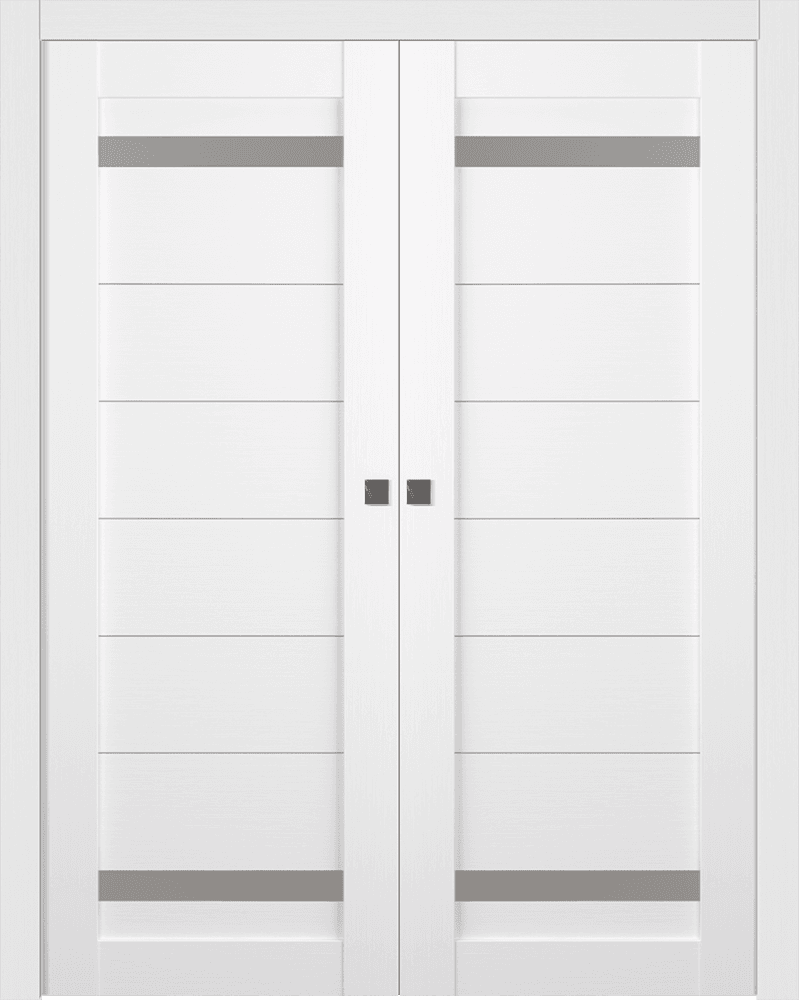 PERLA VETRO BIANCO NOBLE DOUBLE POCKET BELLDINNI MODERN INTERIOR DOOR - 1