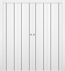 PALLADIO 2U BLACK BIANCO NOBLE DOUBLE BI-FOLD DOORS BELLDINNI MODERN INTERIOR DOOR - 1