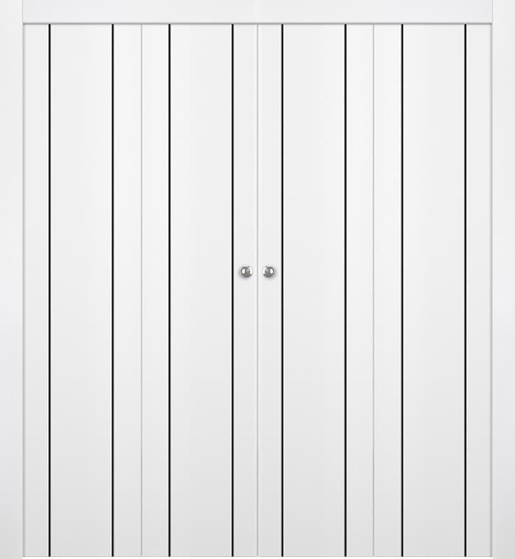 PALLADIO 2U BLACK BIANCO NOBLE DOUBLE BI-FOLD DOORS BELLDINNI MODERN INTERIOR DOOR - 1