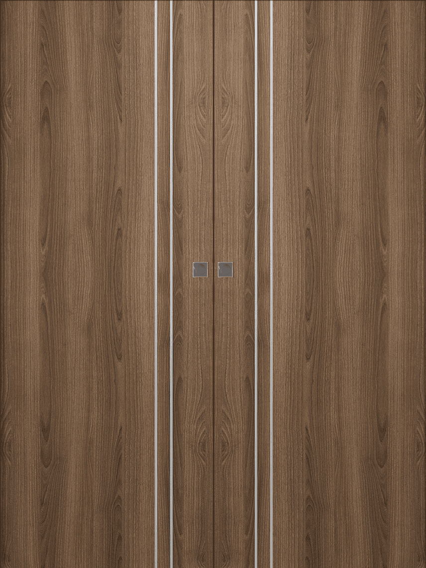 OPTIMA 2V PECAN NUTWOOD DOUBLE MAGIC DOORS BELLDINNI MODERN INTERIOR DOOR - 1