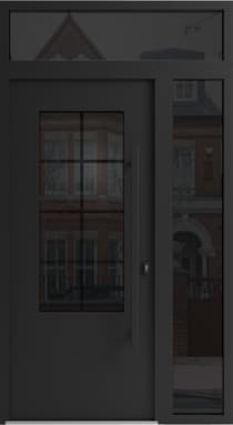 Single wrought iron modern exterior door Iron 0101 - 5