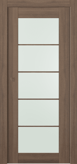 AVON 5 LITE VETRO PECAN NUTWOOD POCKET BELLDINNI MODERN INTERIOR DOOR - 1
