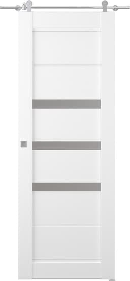 RITA VETRO BIANCO NOBLE DOUBLE BARN BELLDINNI MODERN INTERIOR DOOR - 1