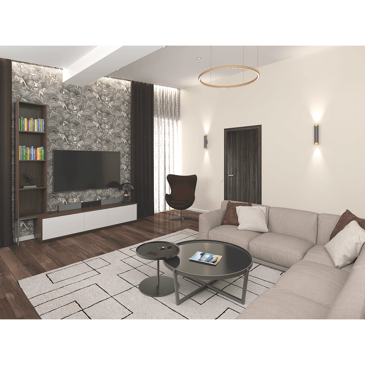 PALLADIO GRAY OAK POCKET DOORS BELLDINNI MODERN INTERIOR DOOR - 3