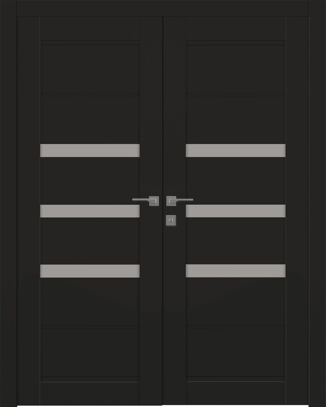 RITA VETRO BLACK MATTE DOUBLE BELLDINNI MODERN INTERIOR DOOR - 1