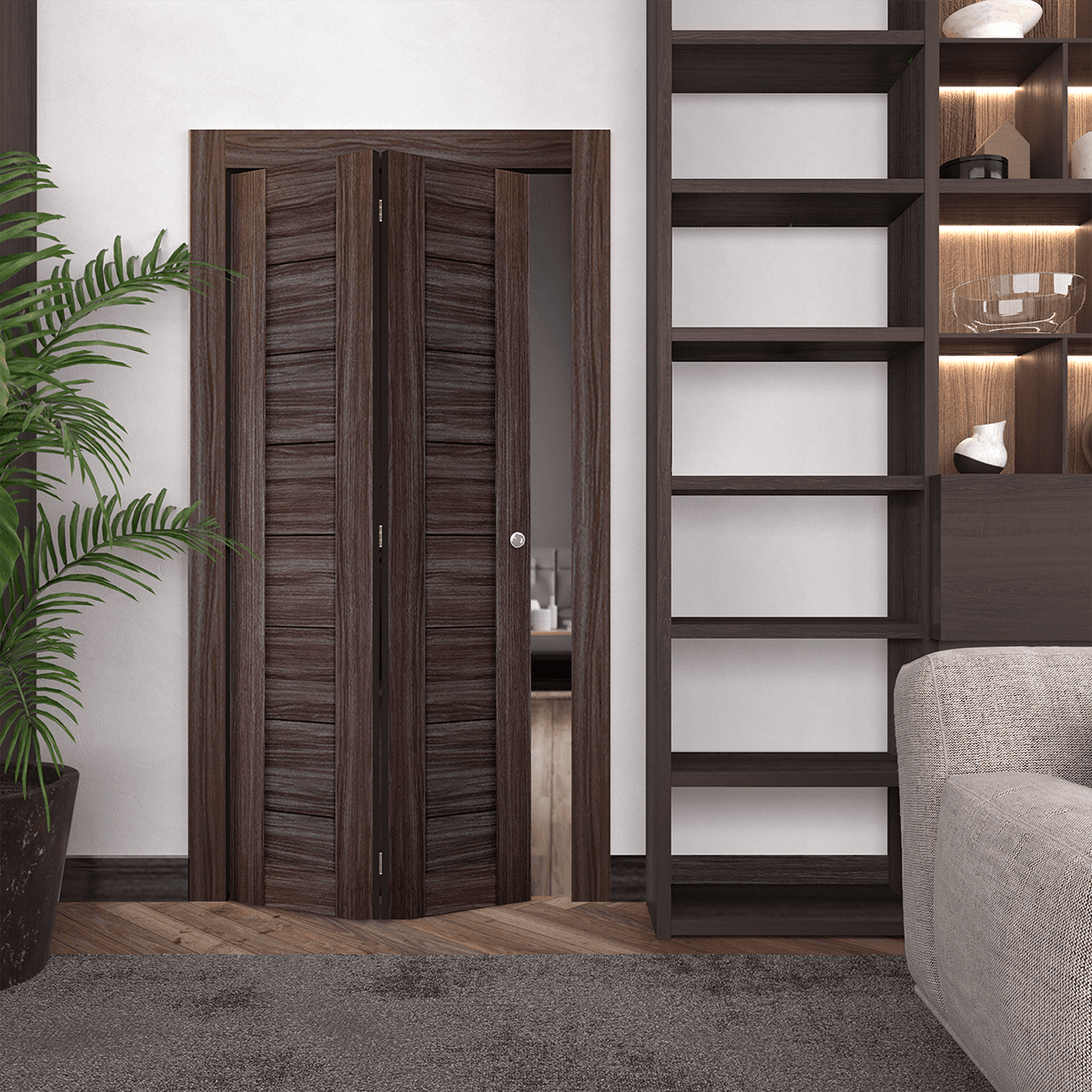ERMI GRAY OAK BI-FOLD BELLDINNI MODERN INTERIOR DOOR - 2