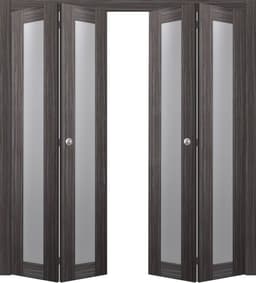 PALLADIO 207 VETRO GRAY OAK DOUBLE BI-FOLD BELLDINNI MODERN INTERIOR DOOR - 2