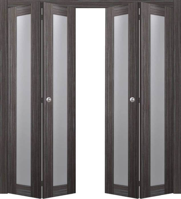 PALLADIO 207 VETRO GRAY OAK DOUBLE BI-FOLD BELLDINNI MODERN INTERIOR DOOR - 2