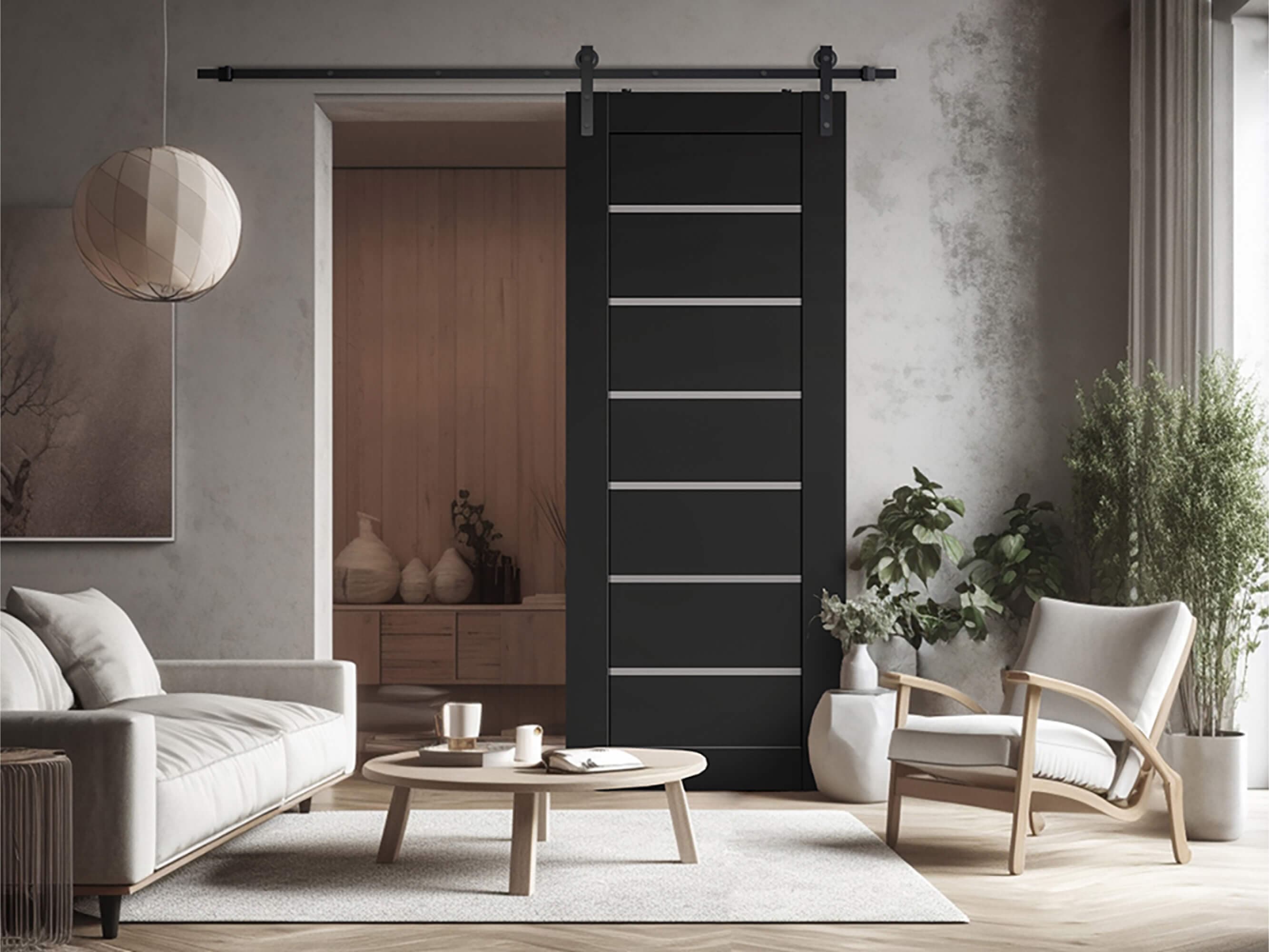 ALBA BLACK MATTE BARN BELLDINNI MODERN INTERIOR DOOR - 2