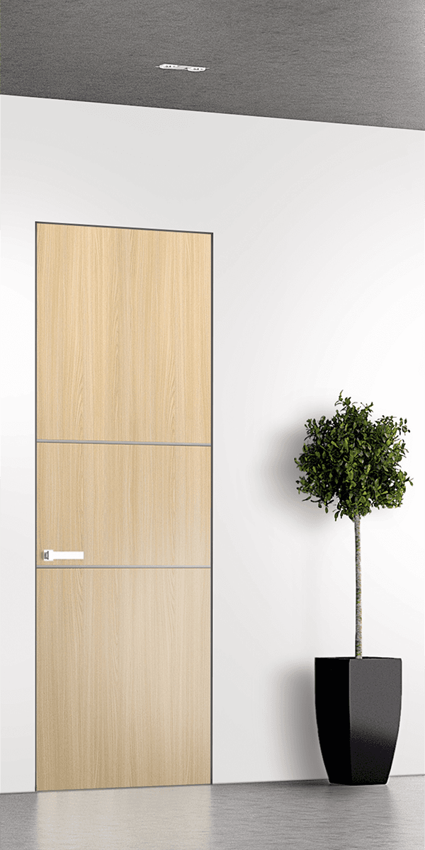 OPTIMA 2H LOIRE ASH DOUBLE INVISIBLE METAL FRAME BELLDINNI MODERN INTERIOR DOOR - 1