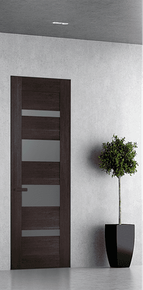 AVON 07-01 VETRO VERALINGA OAK DOUBLE INVISIBLE METAL FRAME BELLDINNI MODERN INTERIOR DOOR - 1