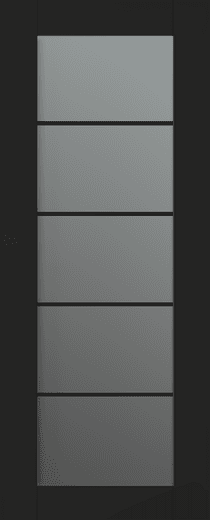 AVON 5 LITE VETRO BLACK MATTE SLAB BELLDINNI MODERN INTERIOR DOOR - 1