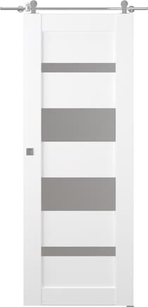 MIRELLA VETRO BIANCO NOBLE DOUBLE BARN BELLDINNI MODERN INTERIOR DOOR - 1